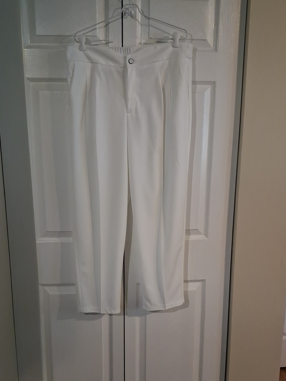 Classic White Ladies Dress Pants - Clean Straight Fit